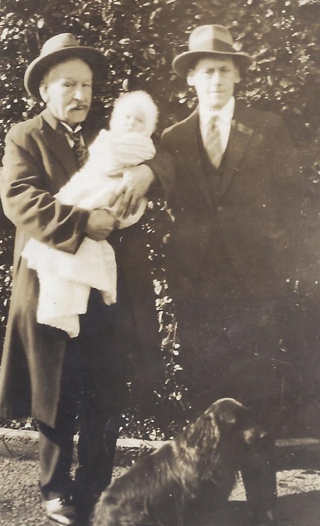 Edward Margaret and Harold Lyng and Flick the dog