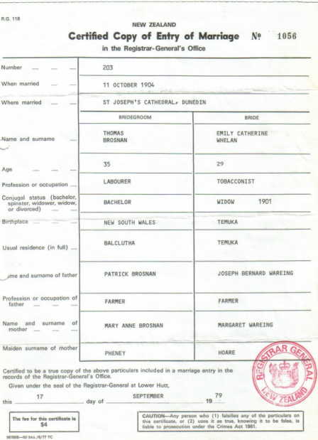 Marriage Cert